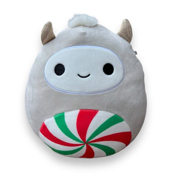 Squishmallows Christmas Holiday Nissa Yeti with Peppermint Swirl Belly Plush Toy - Picture 1 of 10
